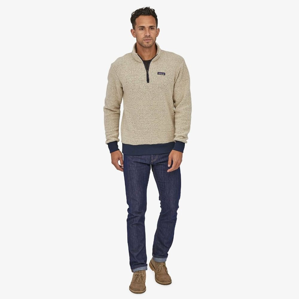 Patagonia Woolyester Fleece Jacket Full Zip Oat Navy Tan Men's Large H11922b - Picture 11 of 11